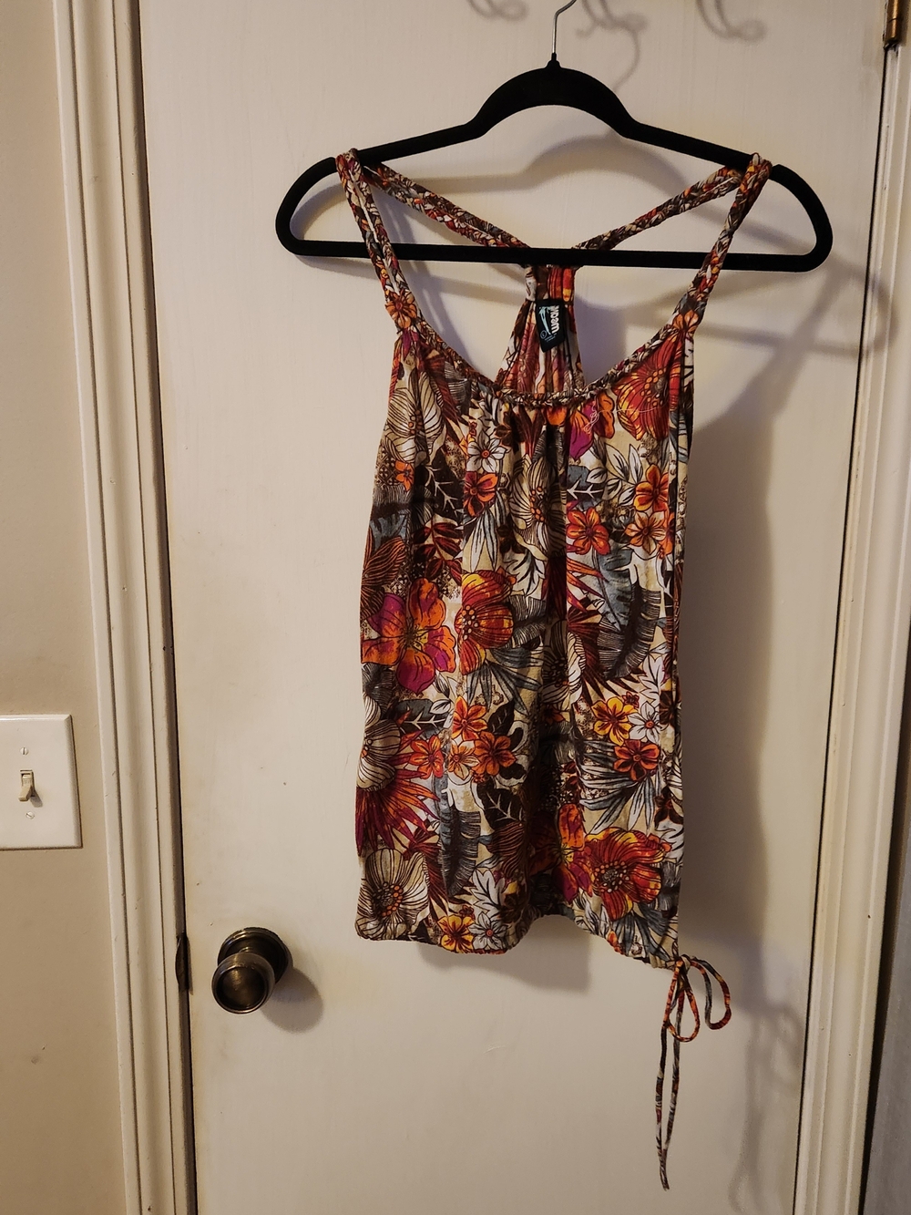Weavers Tropical Floral Camisole Tank Top - Brown/Orange/Yellow